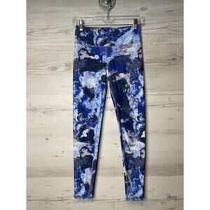 Becco Leggings Womens Medium Blue Abstract Print Athletic Yoga‎ Activewear Pants